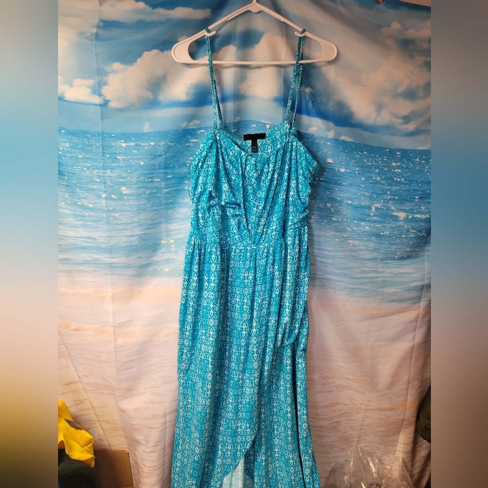 Lane Bryant Blue Summer Hi-Lo‎ Maxi Dress Size 18/20